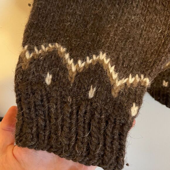 Vintage | Brown/White Stobi Nordic Handknit Wool Sweater XL - Picture 5 of 6